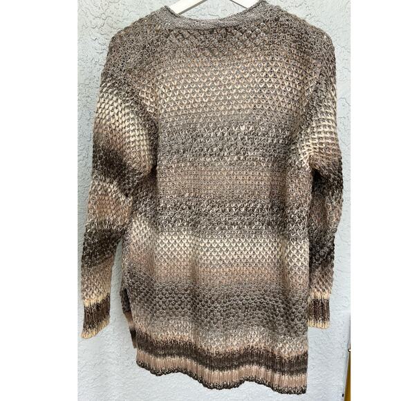 Simply Noelle Beige/Grey Knit Clasp Front Cardigan L/XL - Picture 6 of 10